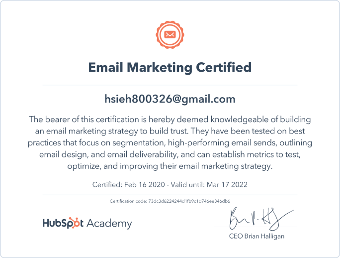 Email Marketing Certification